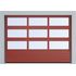  Секционные панорамные ворота серии AluTrend с комбинированным типом полотна (АЛПС) 6000х6000 нижняя панель S-гофр, Микроволна стандартные цвета, фото 4 