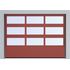  Секционные панорамные ворота серии AluTrend с комбинированным типом полотна (АЛПС) 6000х6000 нижняя панель S-гофр, Микроволна стандартные цвета, фото 3 